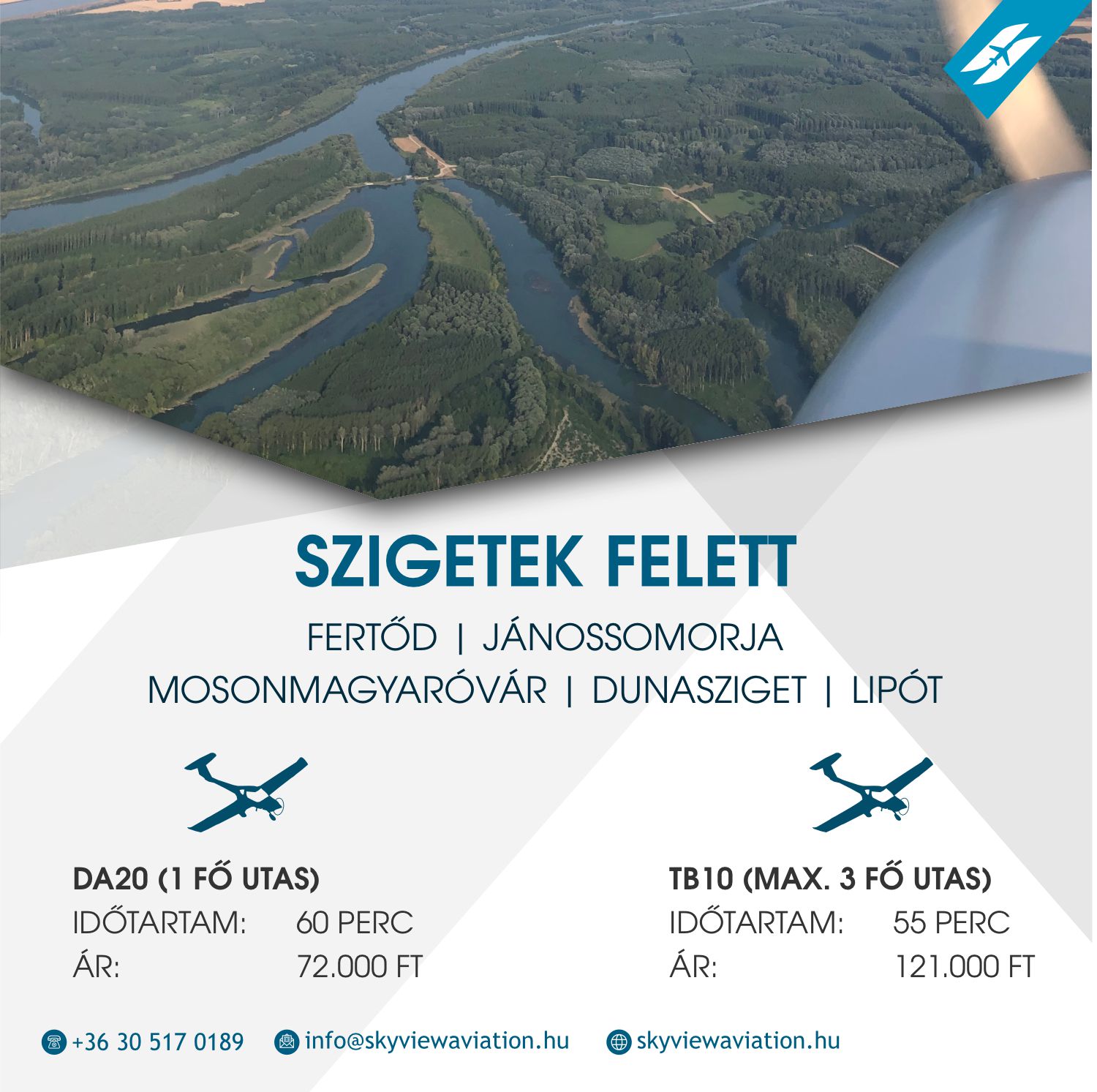 Skyview aviation sétarepülés panoráma kép